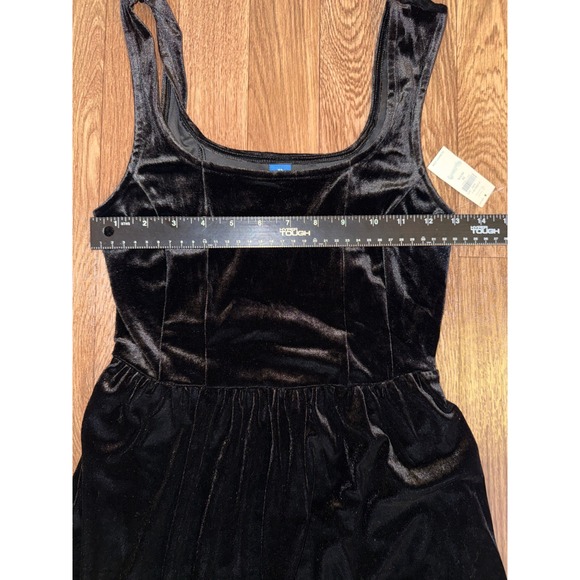 Old Navy Black Velvet Fit‎ and Flare Mini Dress XS Petite - Picture 2 of 6
